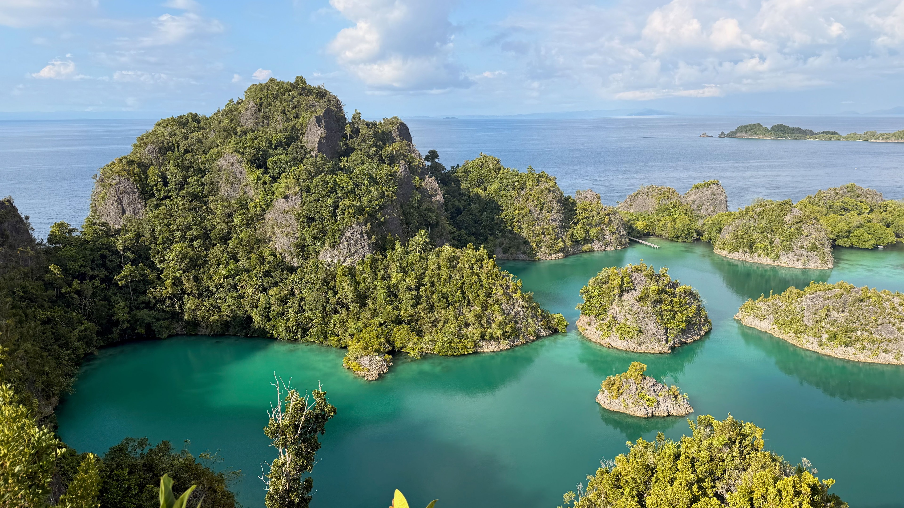 Towering islands surrounded by turquoise water